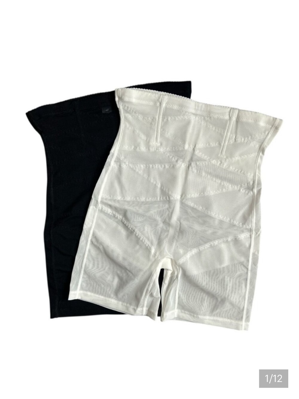 Shapewear High Waist Tummy Control Boyshorts 2-Pack Black White L Compression